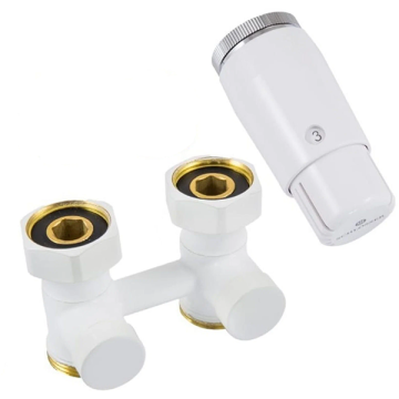 Узел нижнего подключения прямой, белый G 3/4 x 3/4 D=50 мм с термоголовкой MINI