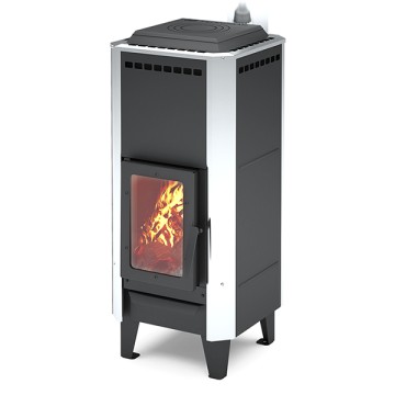 Отопительная печь-камин Вертикаль металлика