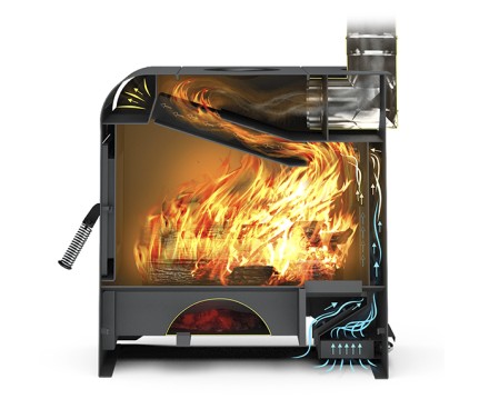 Печь на дровах Метеор-220 со встроенным вентилятором