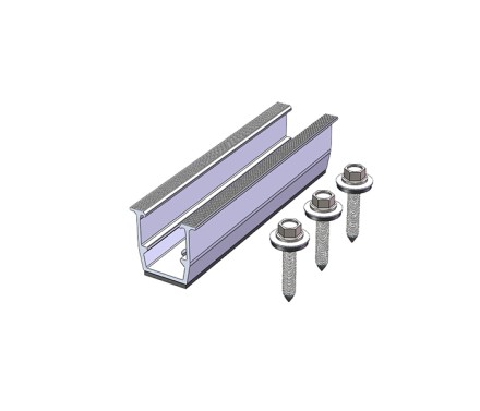 Мини-рельс 60 мм, длина 120 мм (для гофрированного или трапециевидного листа)