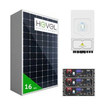 Гибридная солнечная электростанция 5 кВт (51,2В, 300Ач)